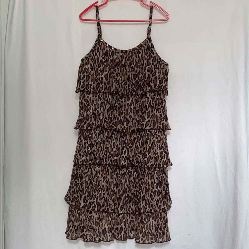 Justice Animal Print Tiered Ruffle dress Sz 8